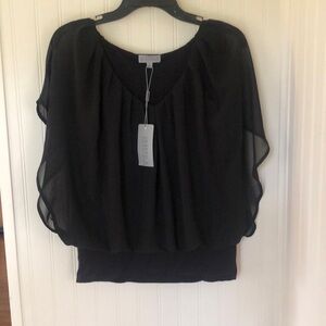 Joseph A Dolman sleeve black blouse